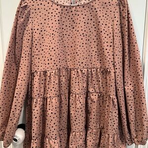 Polka Dot Long Sleeve Blouse